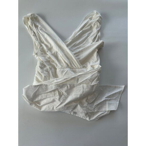 Sunday in Brooklyn x Anthropologie V-Neck White Wrap Top Women's Medium NEW - Picture 4 of 10